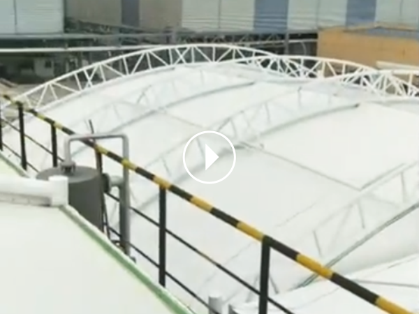 晨旭膜結構污水池加蓋現場